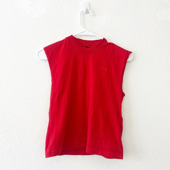 Balenciaga Embossed Red Tank kids Sz 8 fits XS‎ - Picture 2 of 8